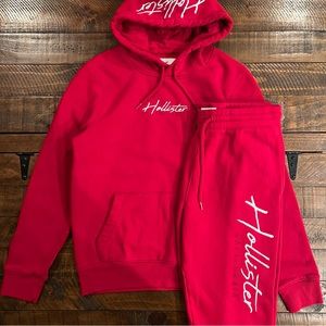 Hollister Red Hoodie & Jogging Pants Matching Set